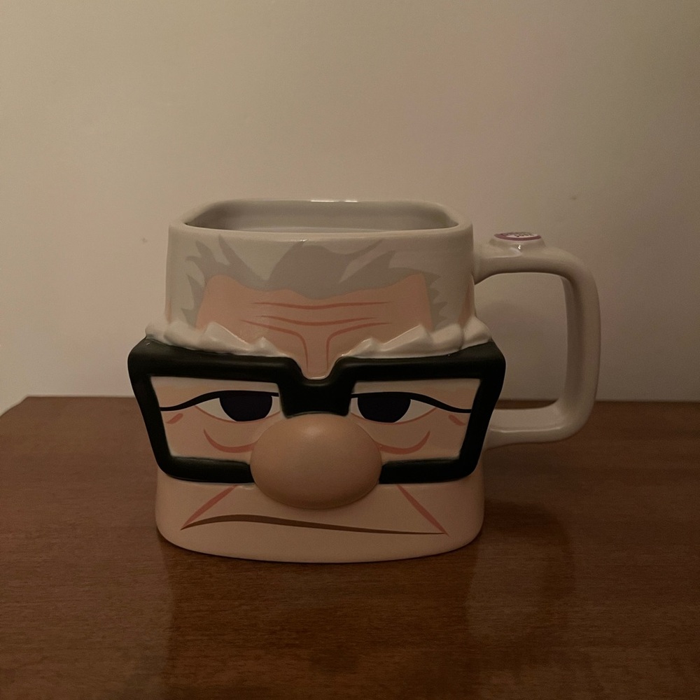 Disney Carl Fredricksen Ceramic Character Mug - White, Black, Beige. New no box